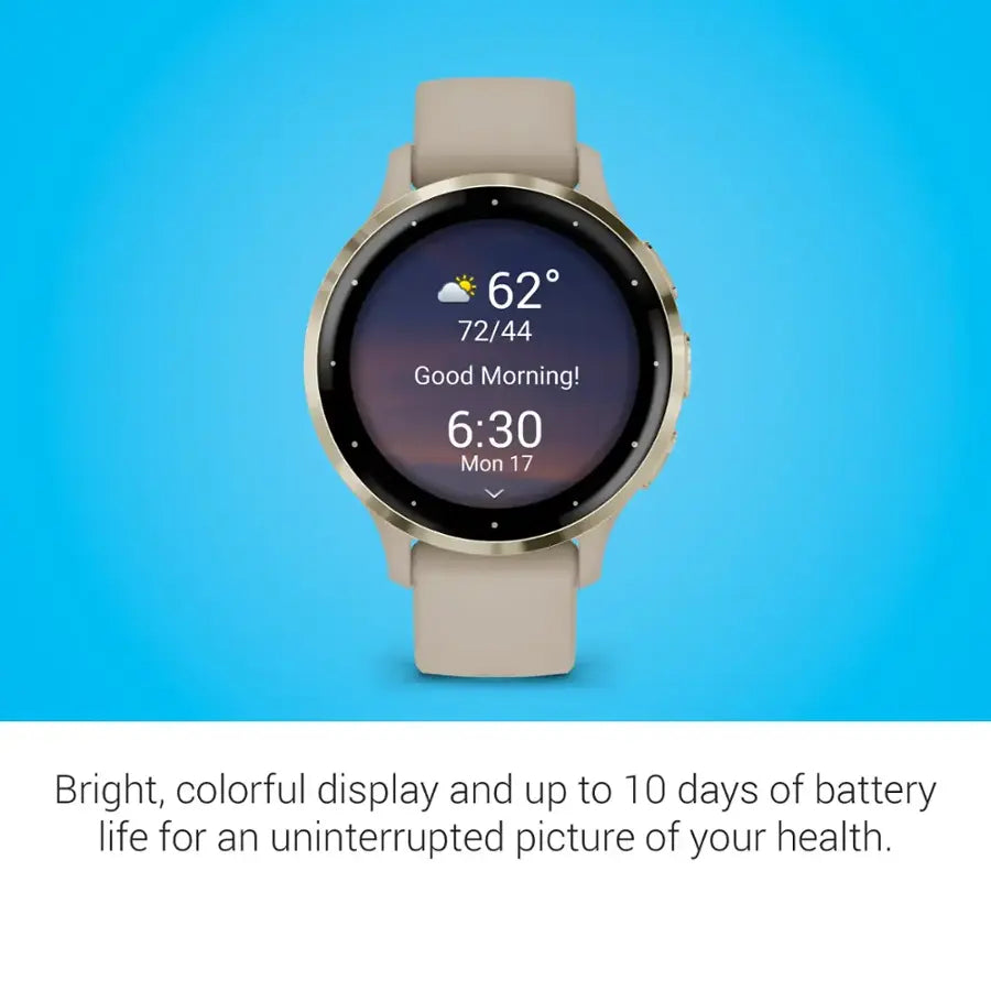 Venu 3S GPS Smartwatch 41 mm Fiber-reinforced polymer - Stainless Steel and French Gray