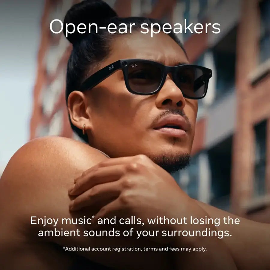 Ray-Ban Meta - Wayfarer glasses with Meta AI, Audio, Photo, Video Compatibility - Green Lenses - Shiny Black