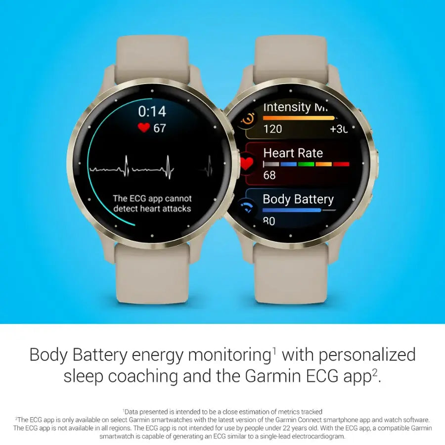 Venu 3S GPS Smartwatch 41 mm Fiber-reinforced polymer - Stainless Steel and French Gray